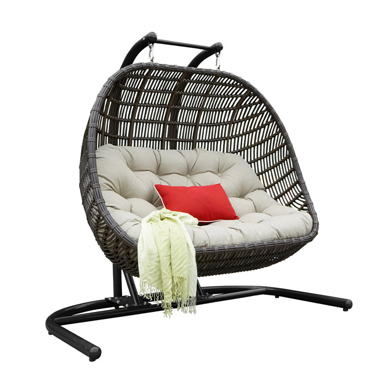 Double egg chair online cushion